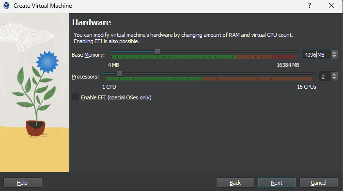 Virtual Machine Hard Disk Settings