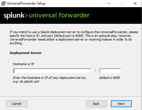 Universal Forwarder Configuration