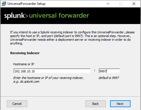 Universal Forwarder Indexer Configuration