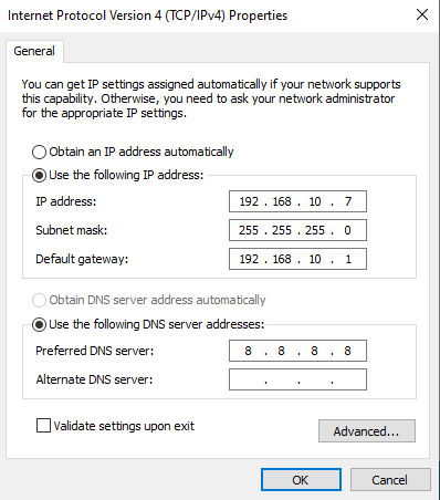 ADDC01 IP Configuration