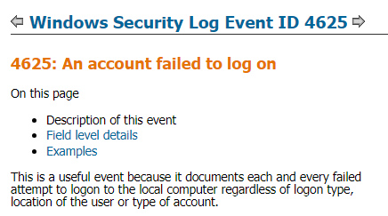 EventCode 4625