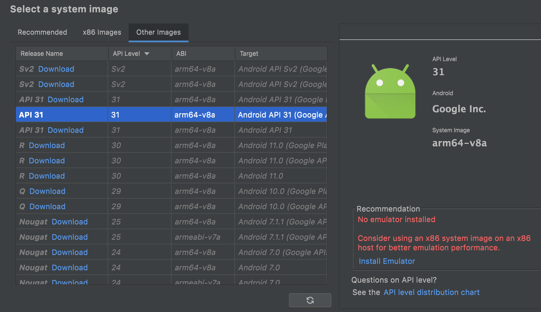 Install ARM64 Emulator