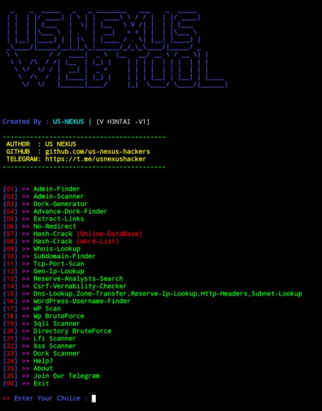 GitHub - Us-nexus-hackers/nexus_panel: Many Web Hacking Or Finding Tools