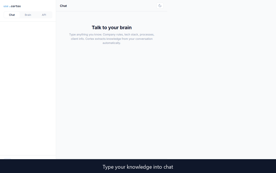 UseCortex demo — store knowledge, query from any AI agent