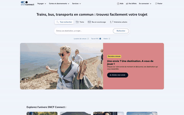 A browser agent booking a Lyon to Toulouse train on SNCF Connect