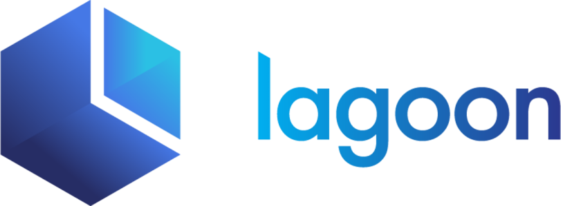 The Lagoon logo is a blue hexagon split in two pieces with an L-shaped cut