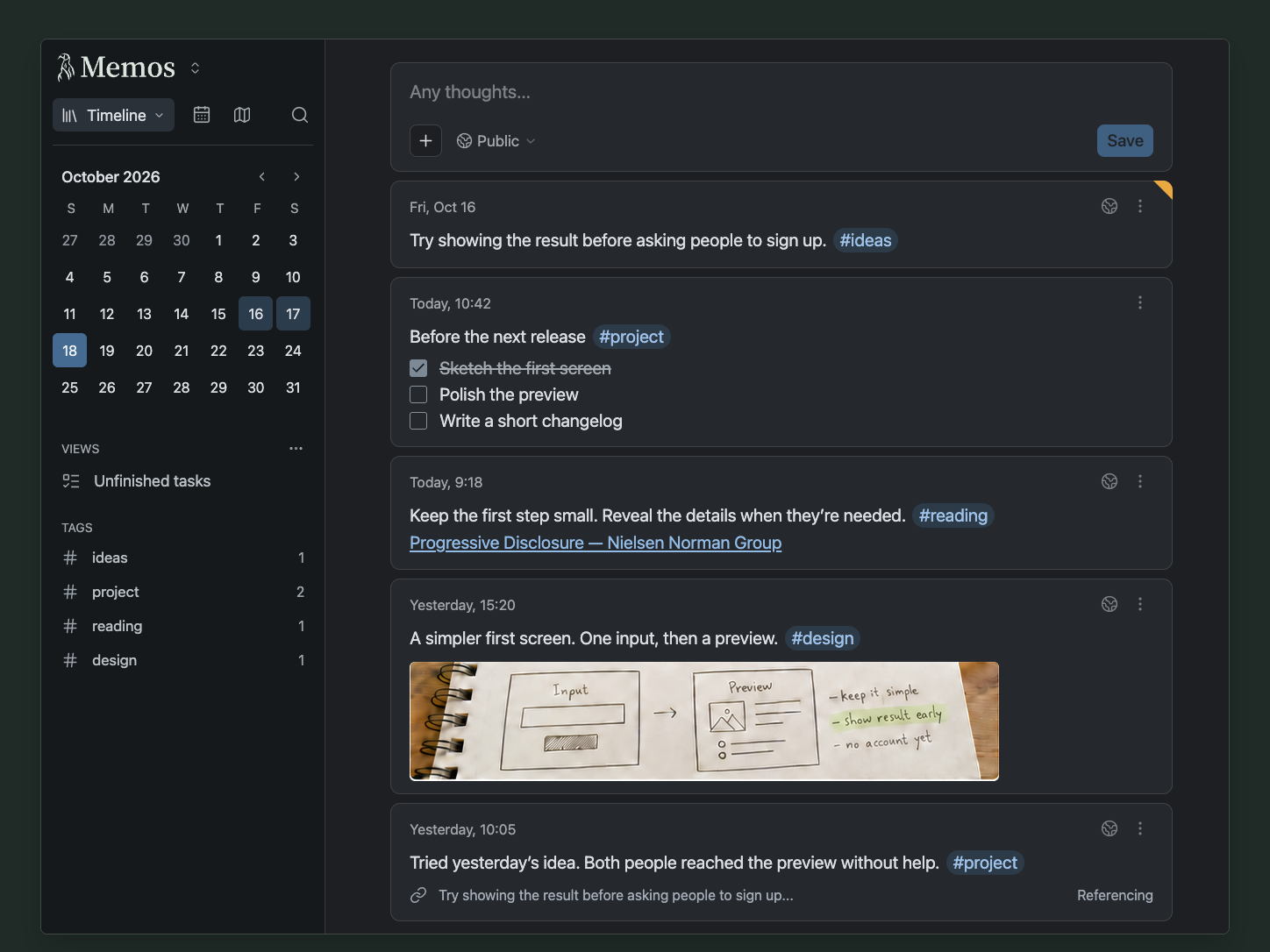 Memos screenshot 2
