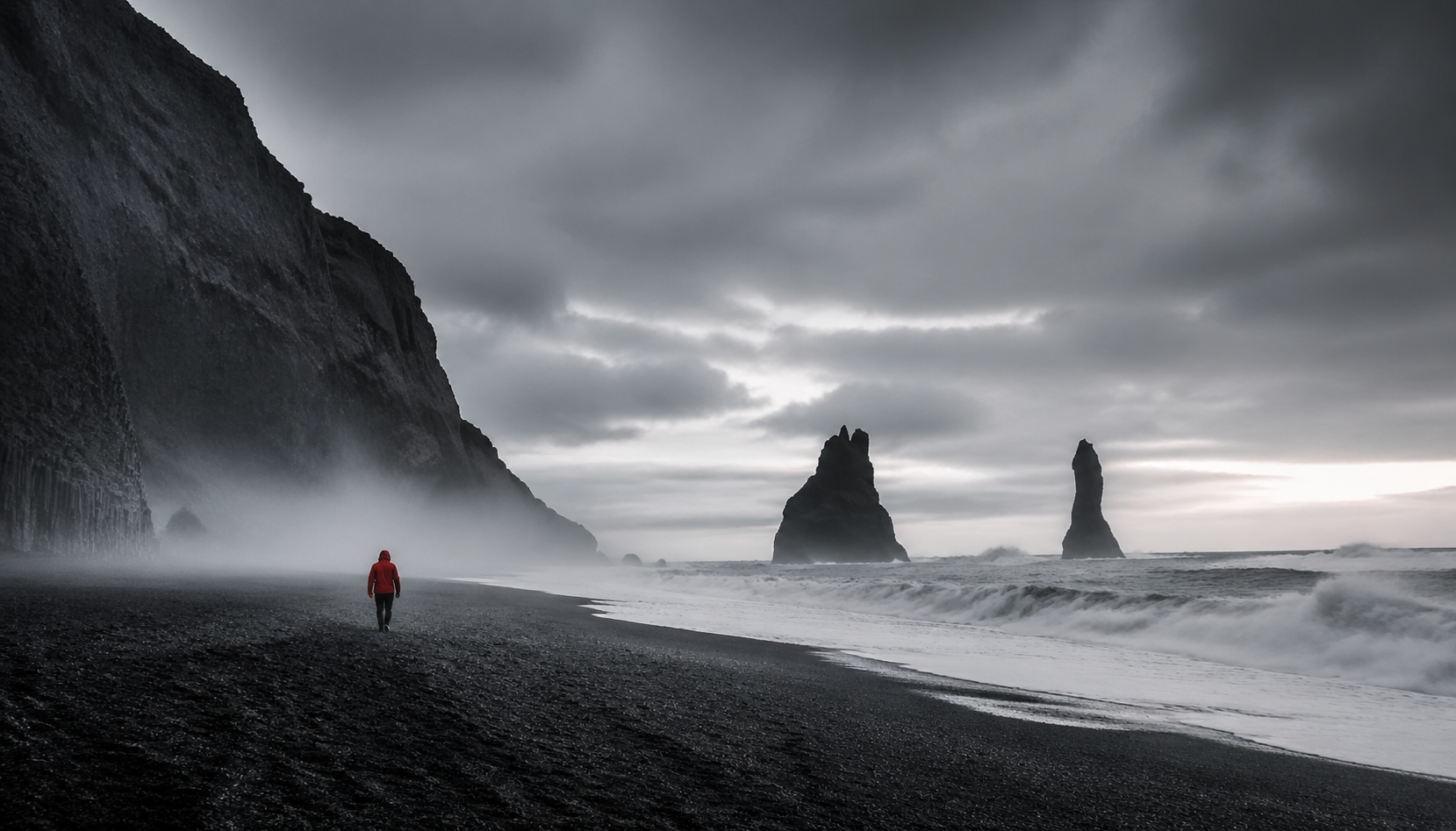 Iceland Black Sand Beach Prompt Example