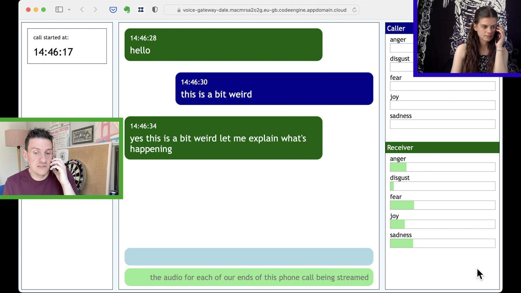 video recording of the code pattern in action