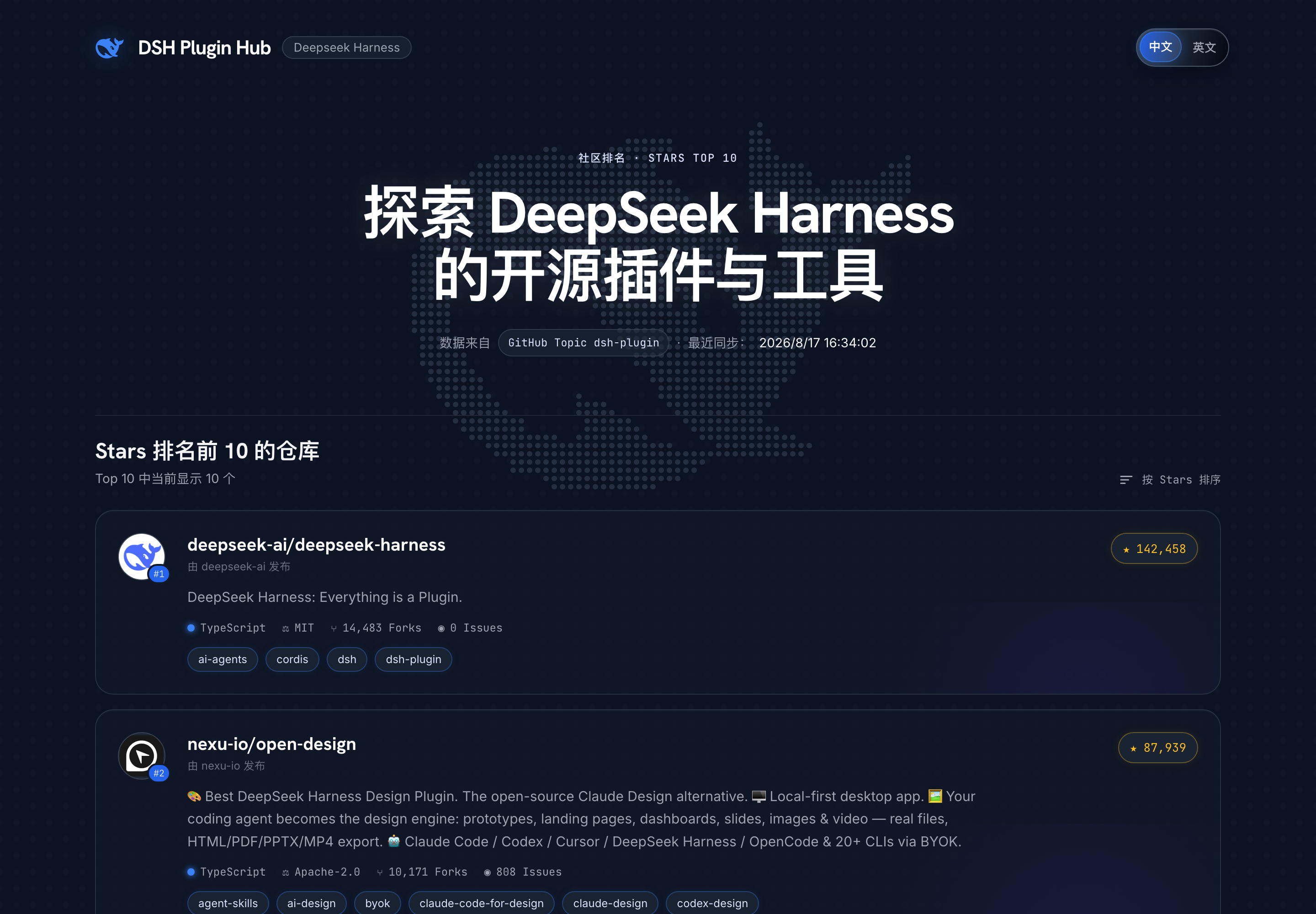 DSH Plugin Hub hero view