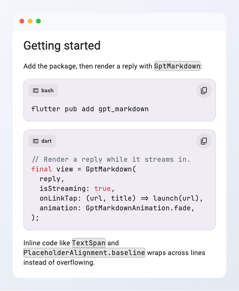 Code rendered by gpt_markdown