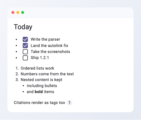 Task lists rendered by gpt_markdown