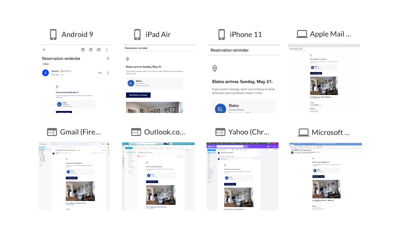Screenshot of tests