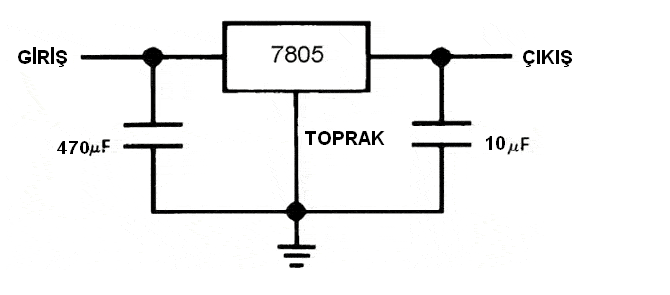 7805 стабилизатор схема