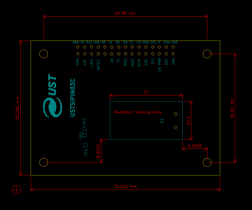AIRDOS03 sensor board dimensions