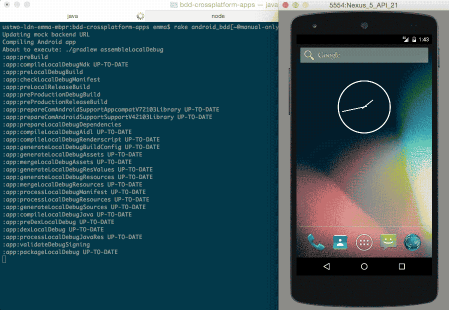 overview running on android