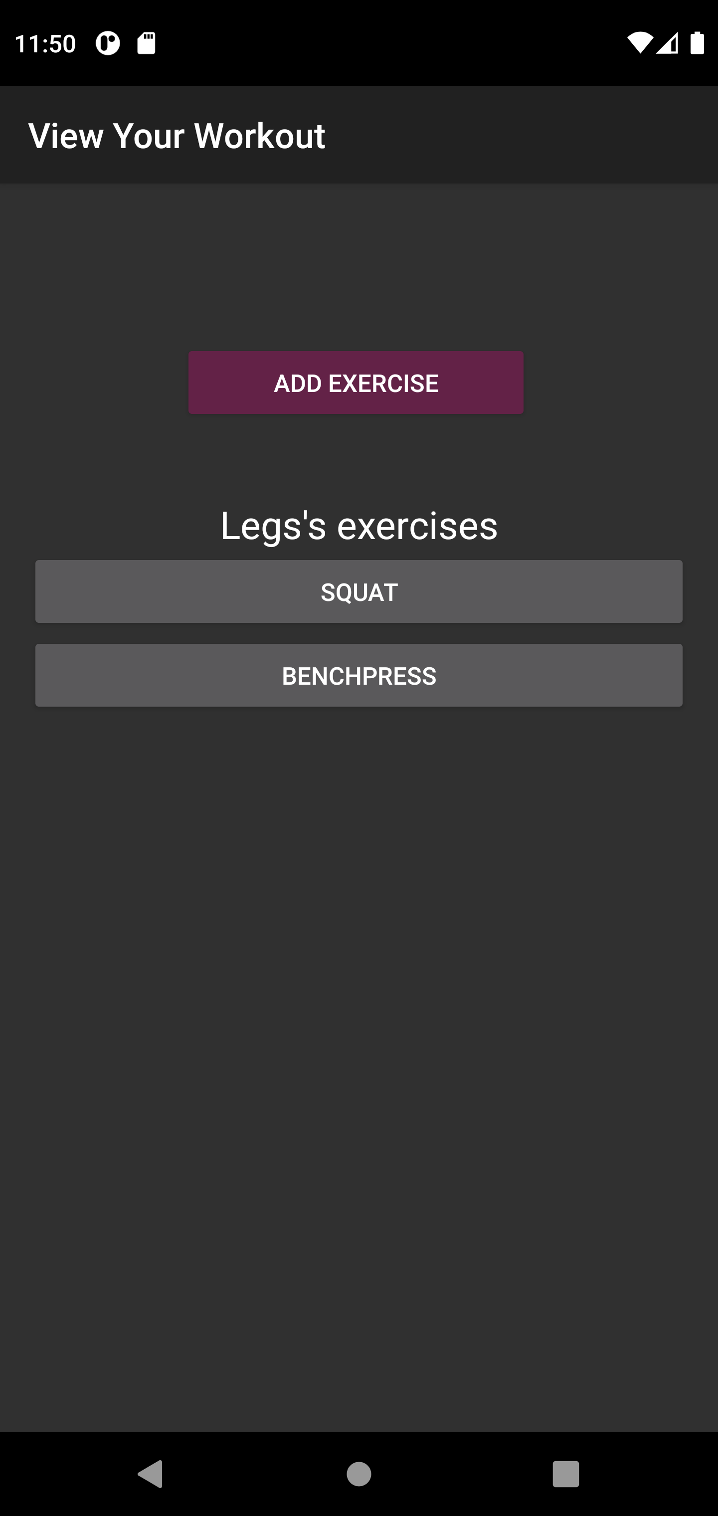 View Workout Page