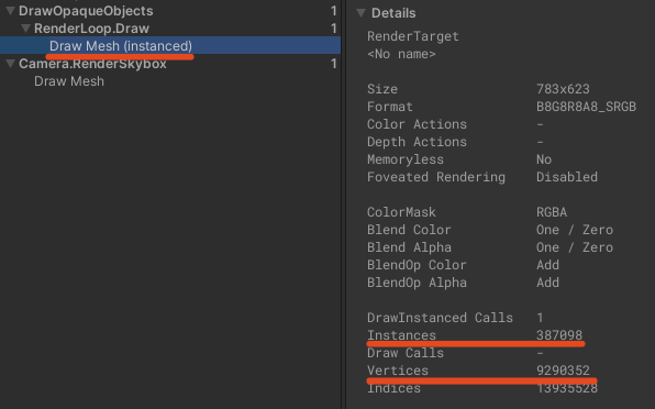 Frame debugger