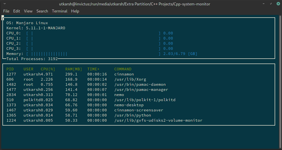 Starting System Monitor