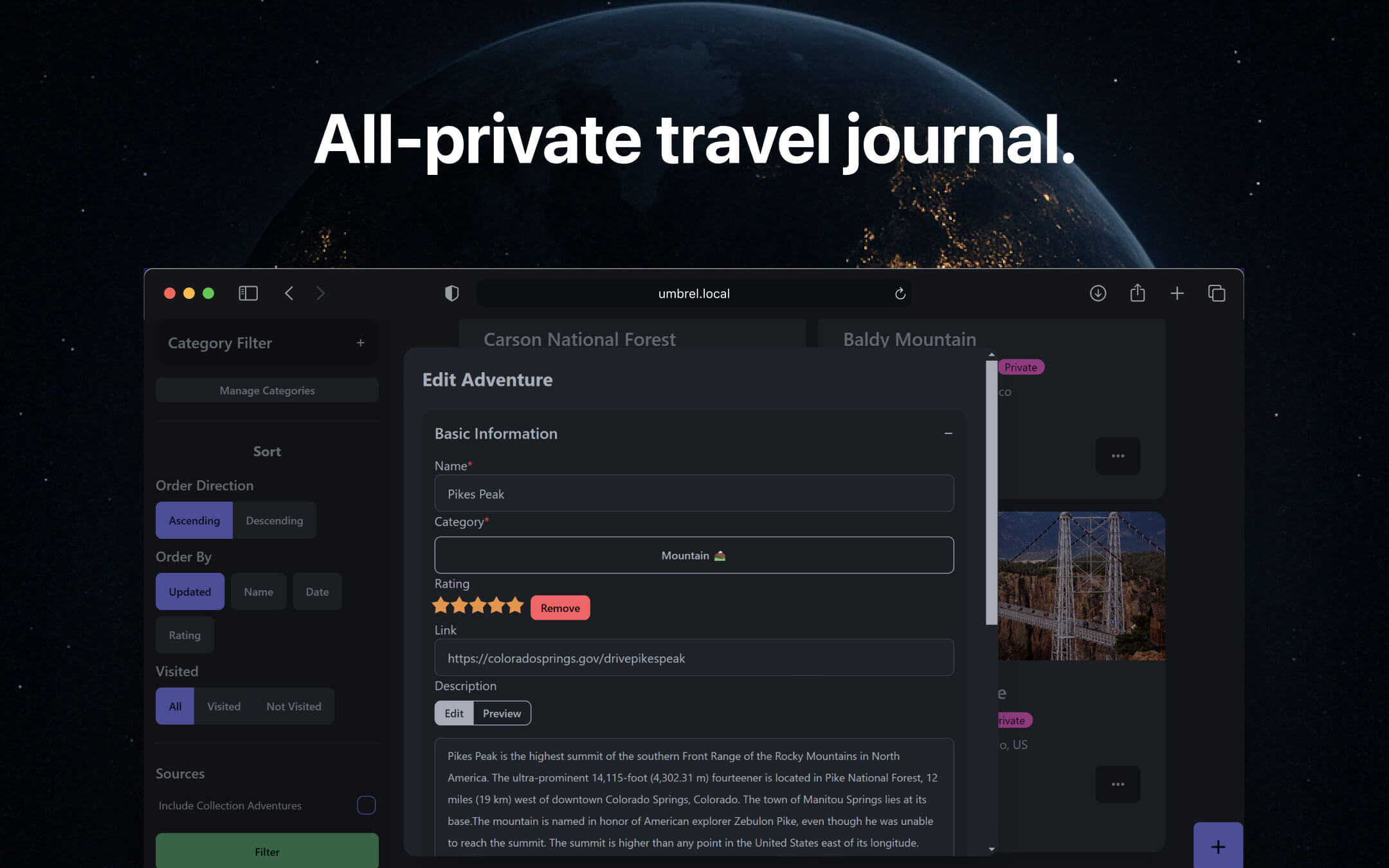 AdventureLog screenshot 2