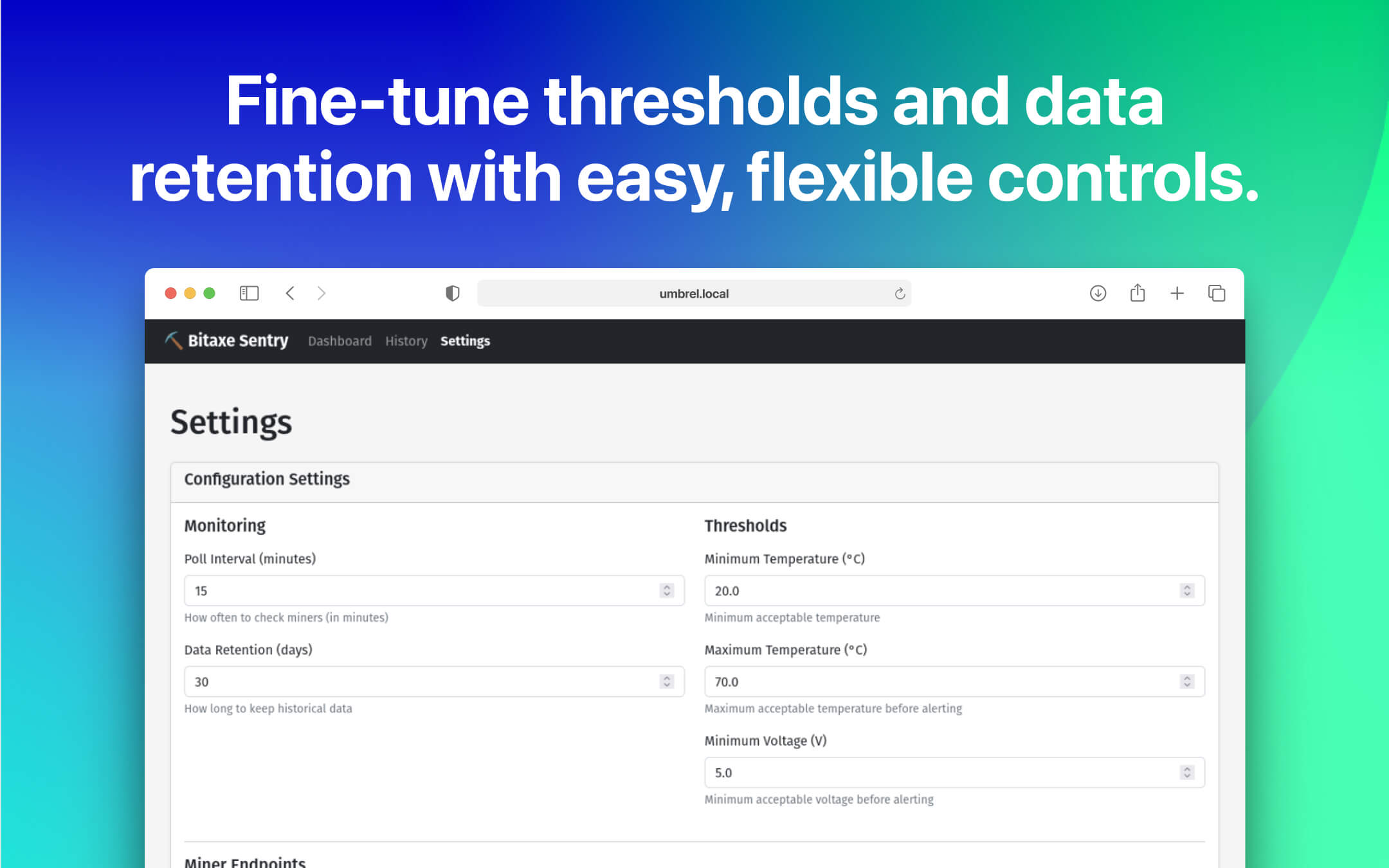 Bitaxe Sentry screenshot 3