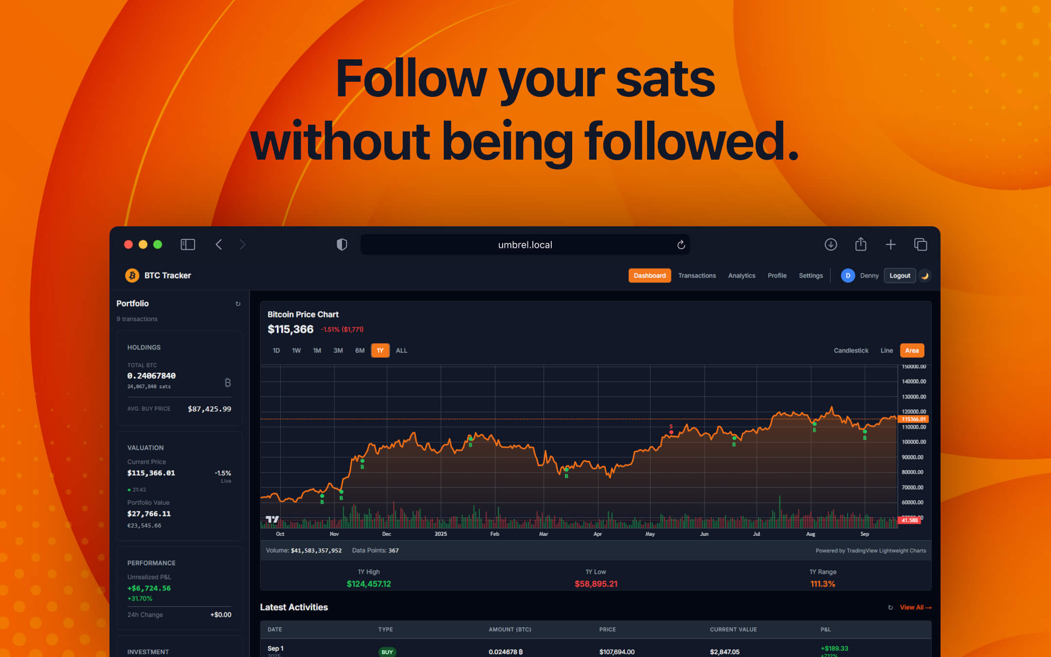 BTC Tracker screenshot 2