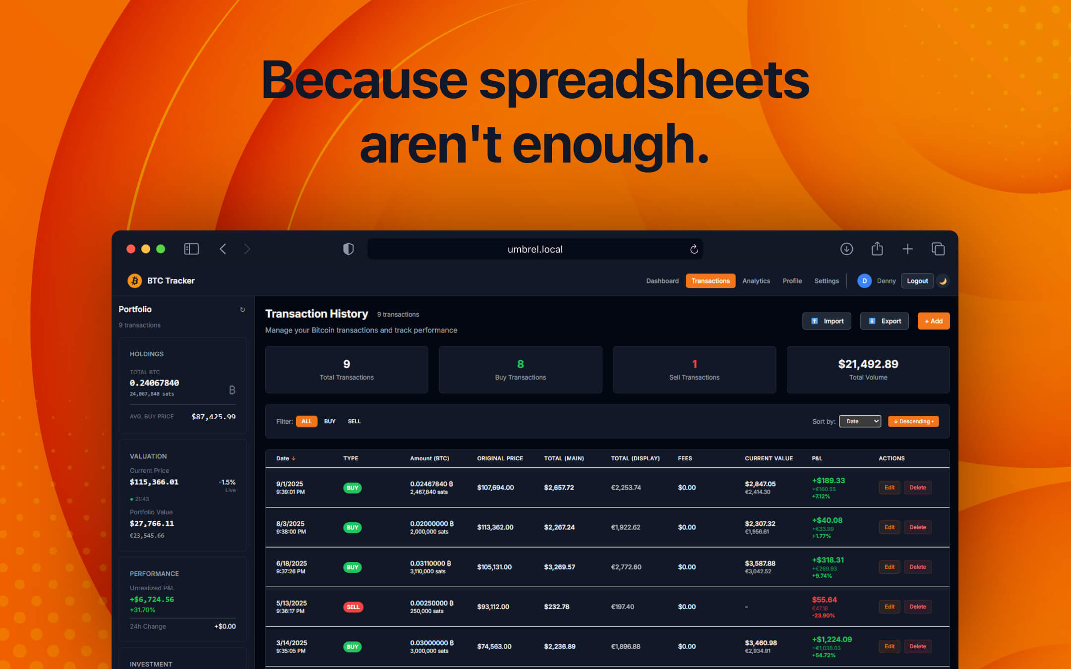BTC Tracker screenshot 3