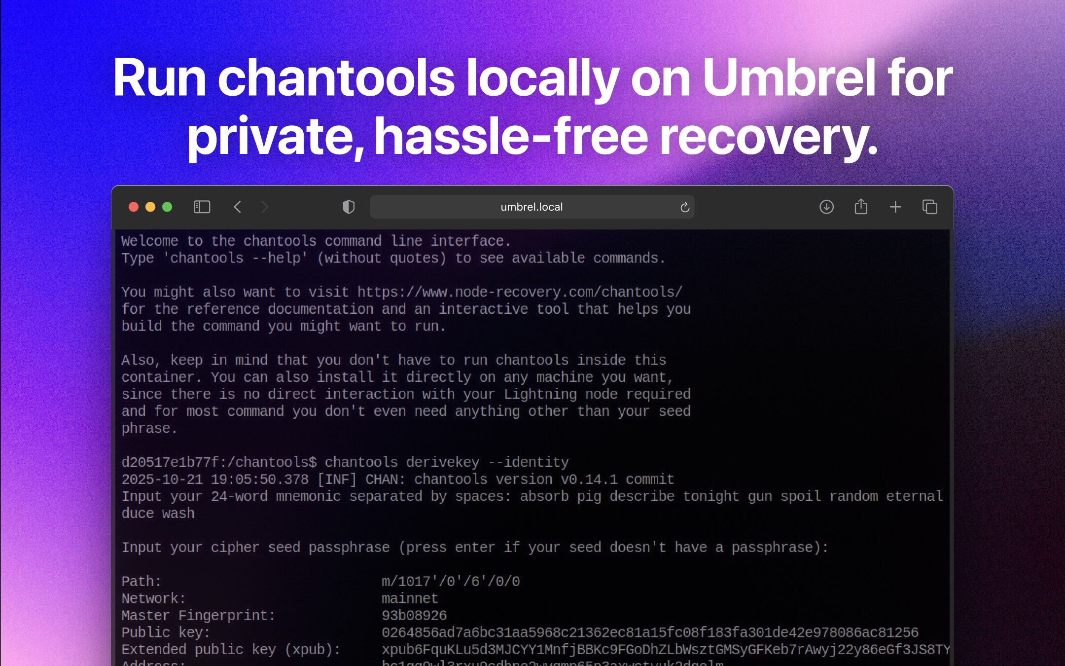 chantools CLI screenshot 3