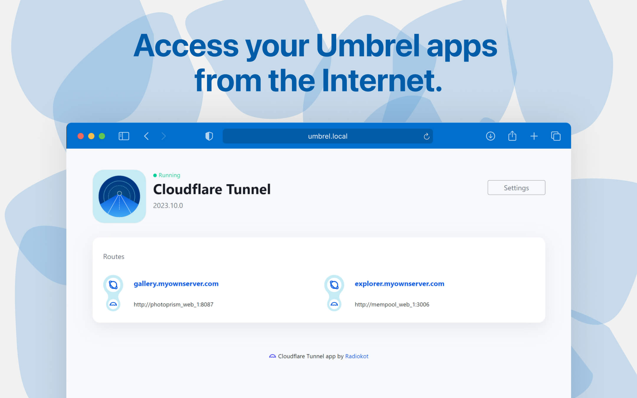 Cloudflare Tunnel screenshot 1