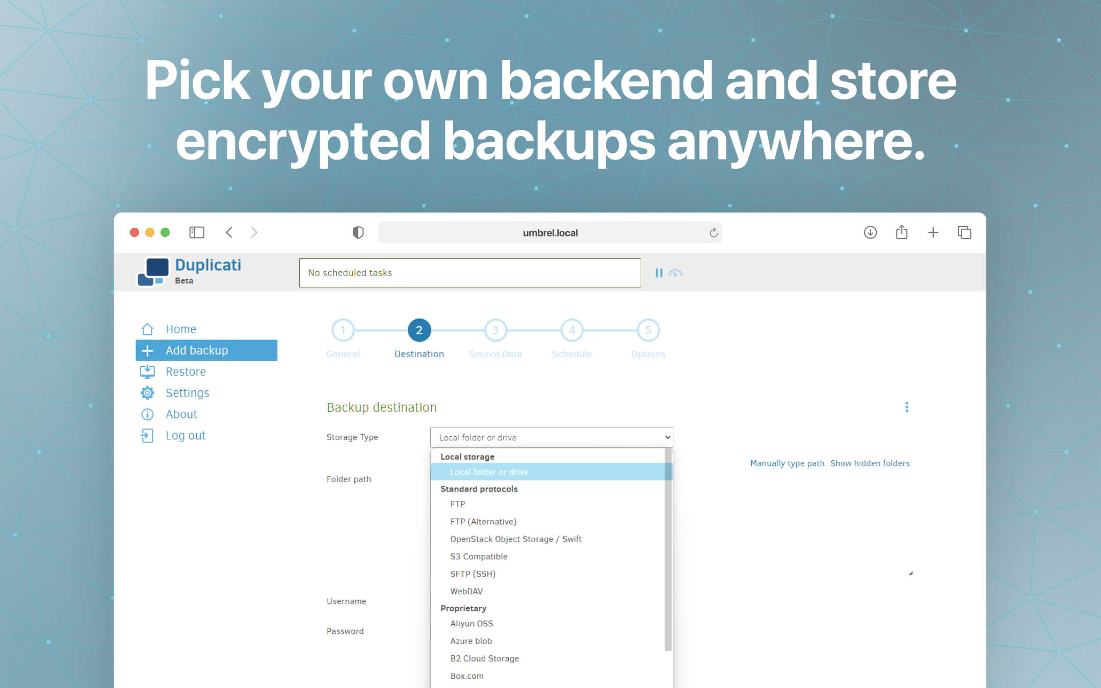 Duplicati screenshot 1