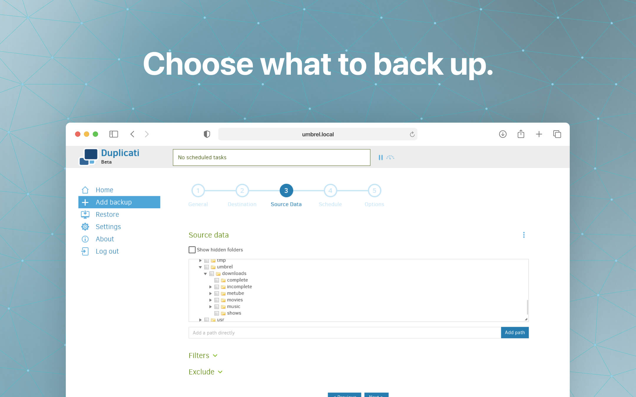 Duplicati screenshot 2