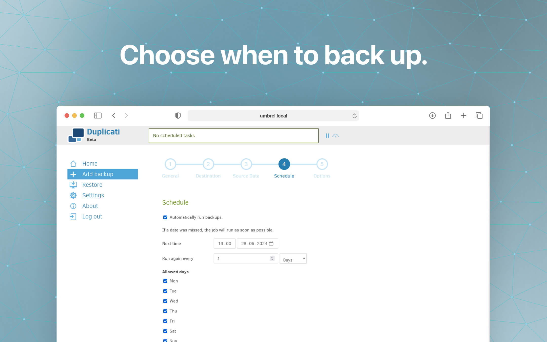 Duplicati screenshot 3