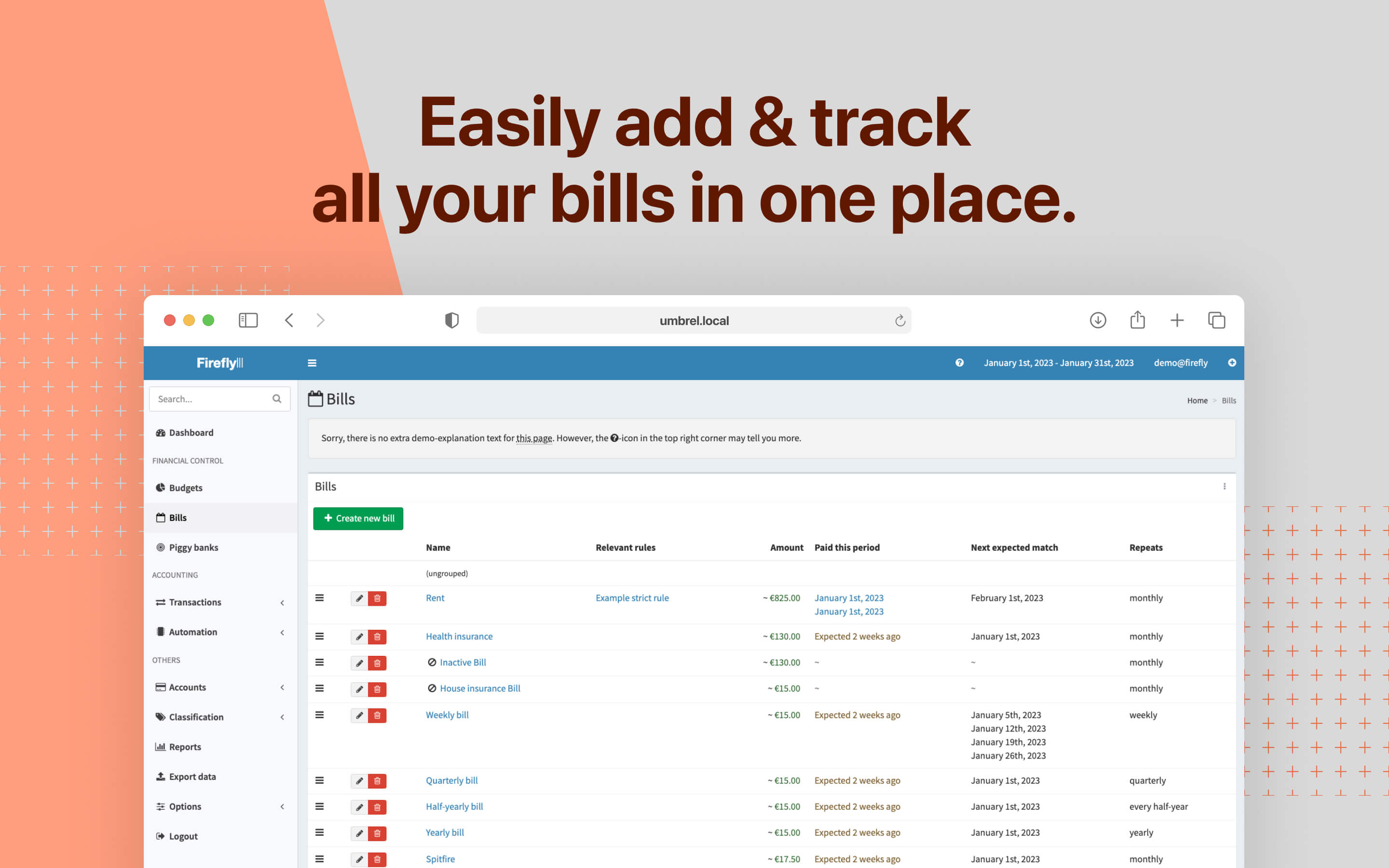 Firefly III screenshot 3