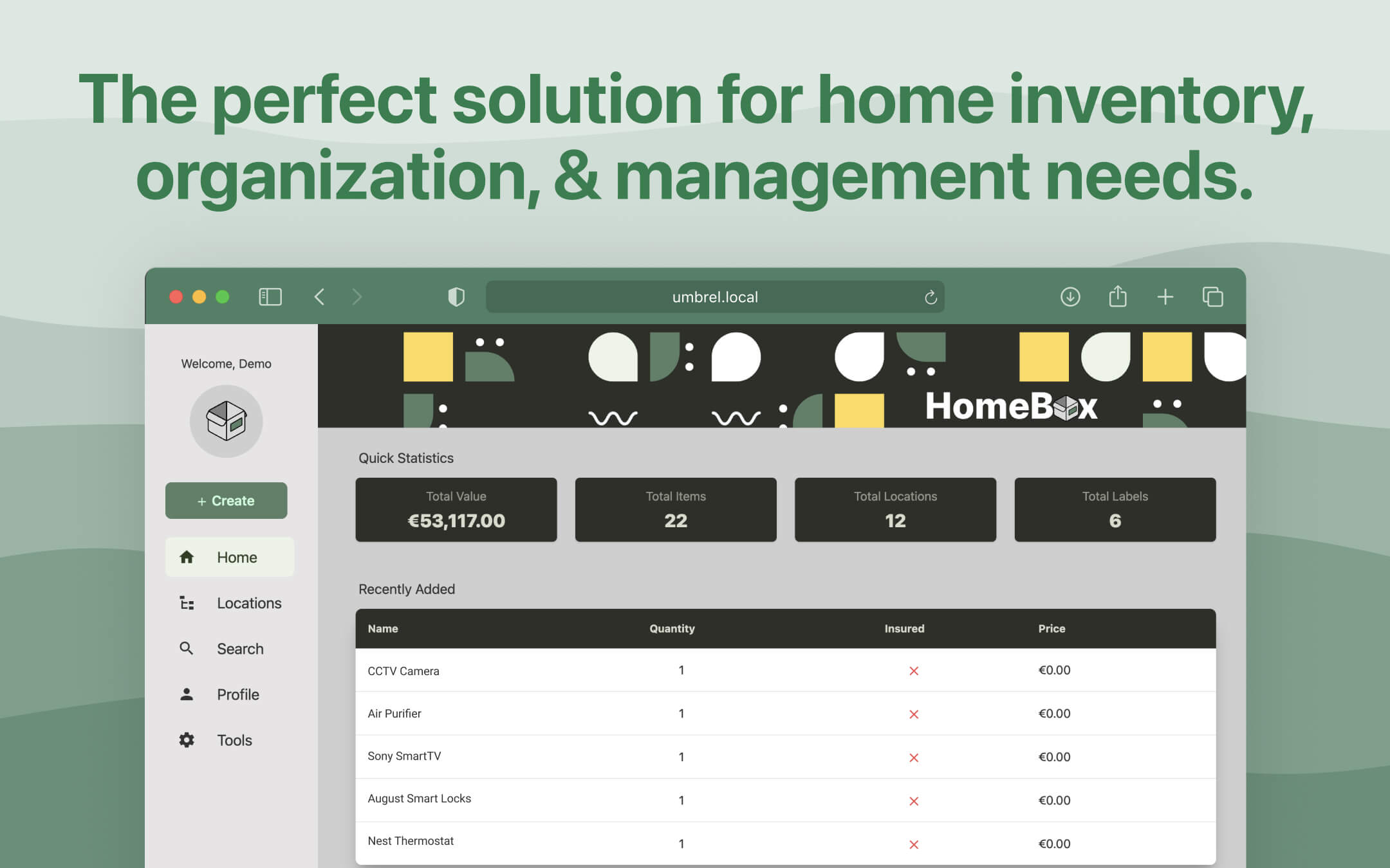 HomeBox screenshot 1