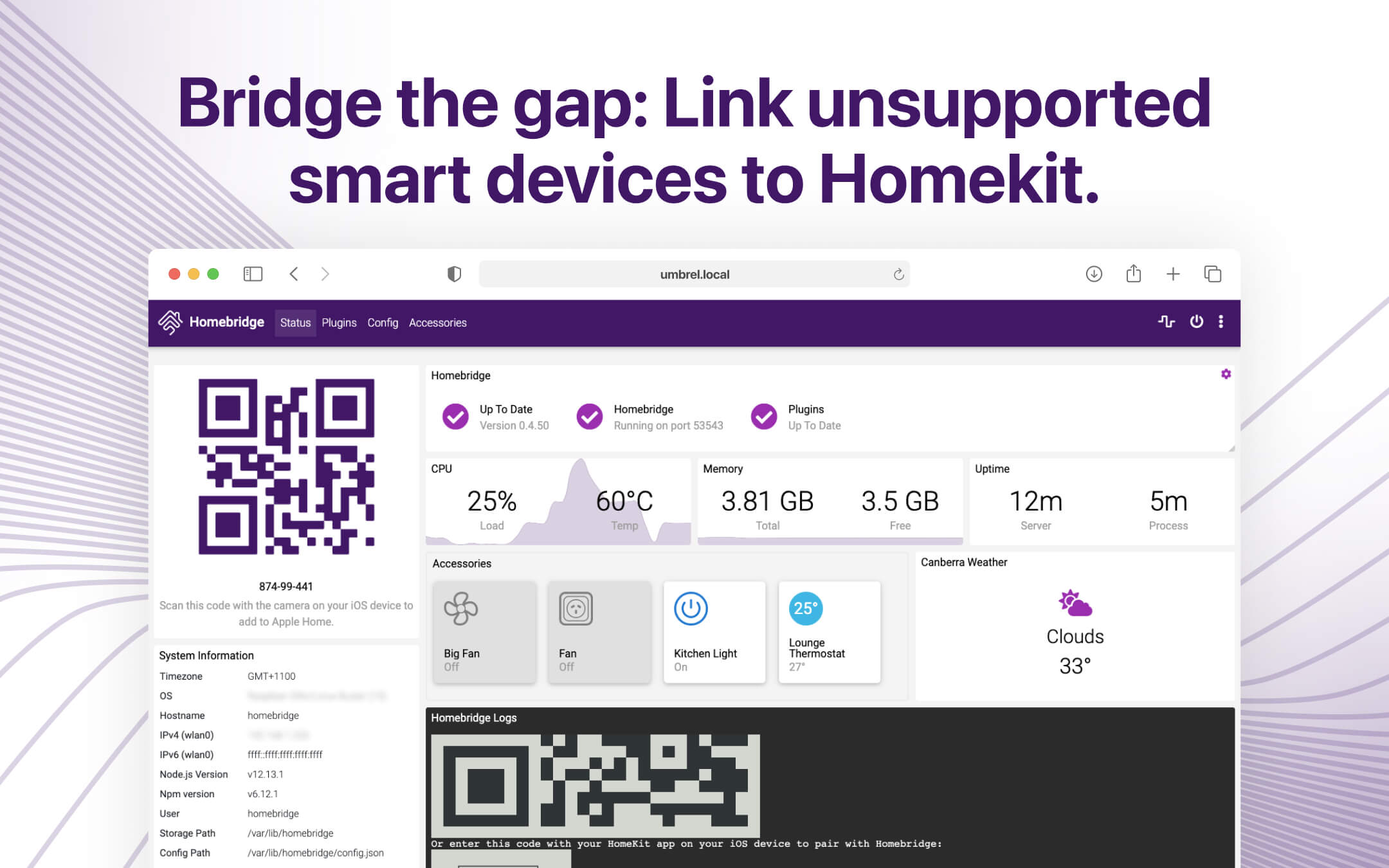 Homebridge screenshot 1