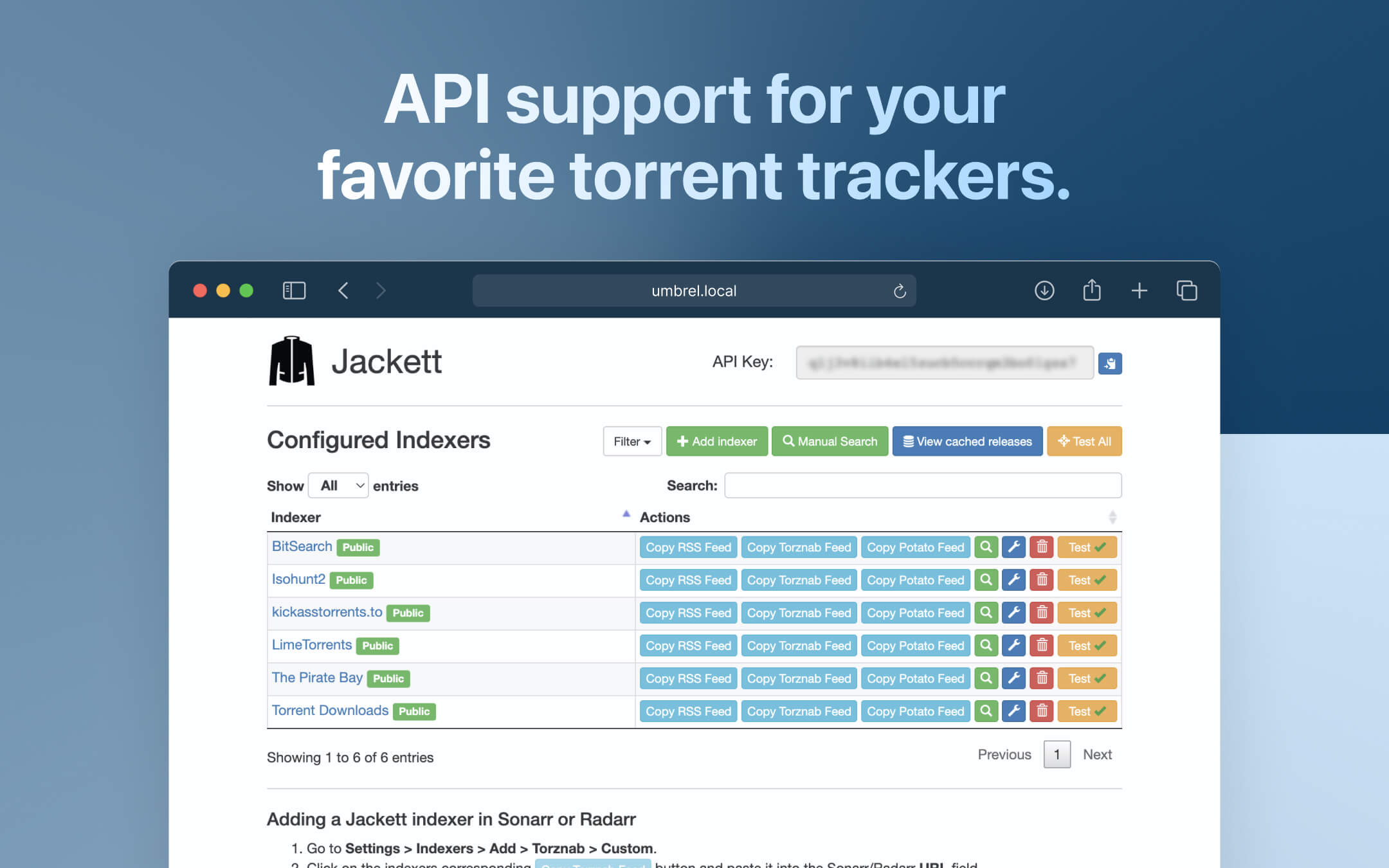 Jackett screenshot 1