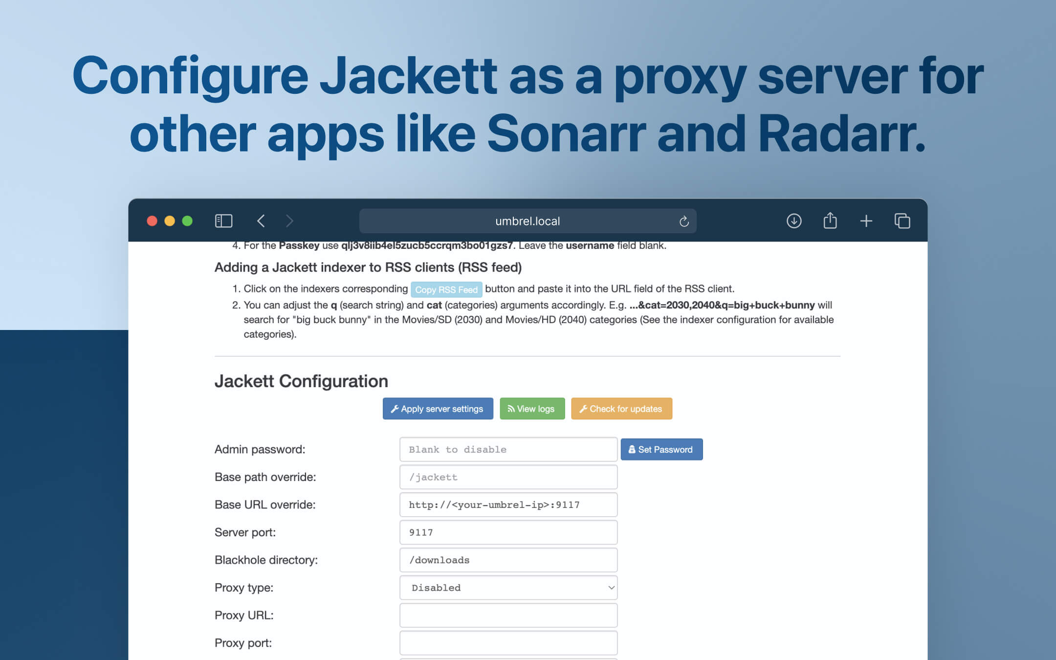 Jackett screenshot 2