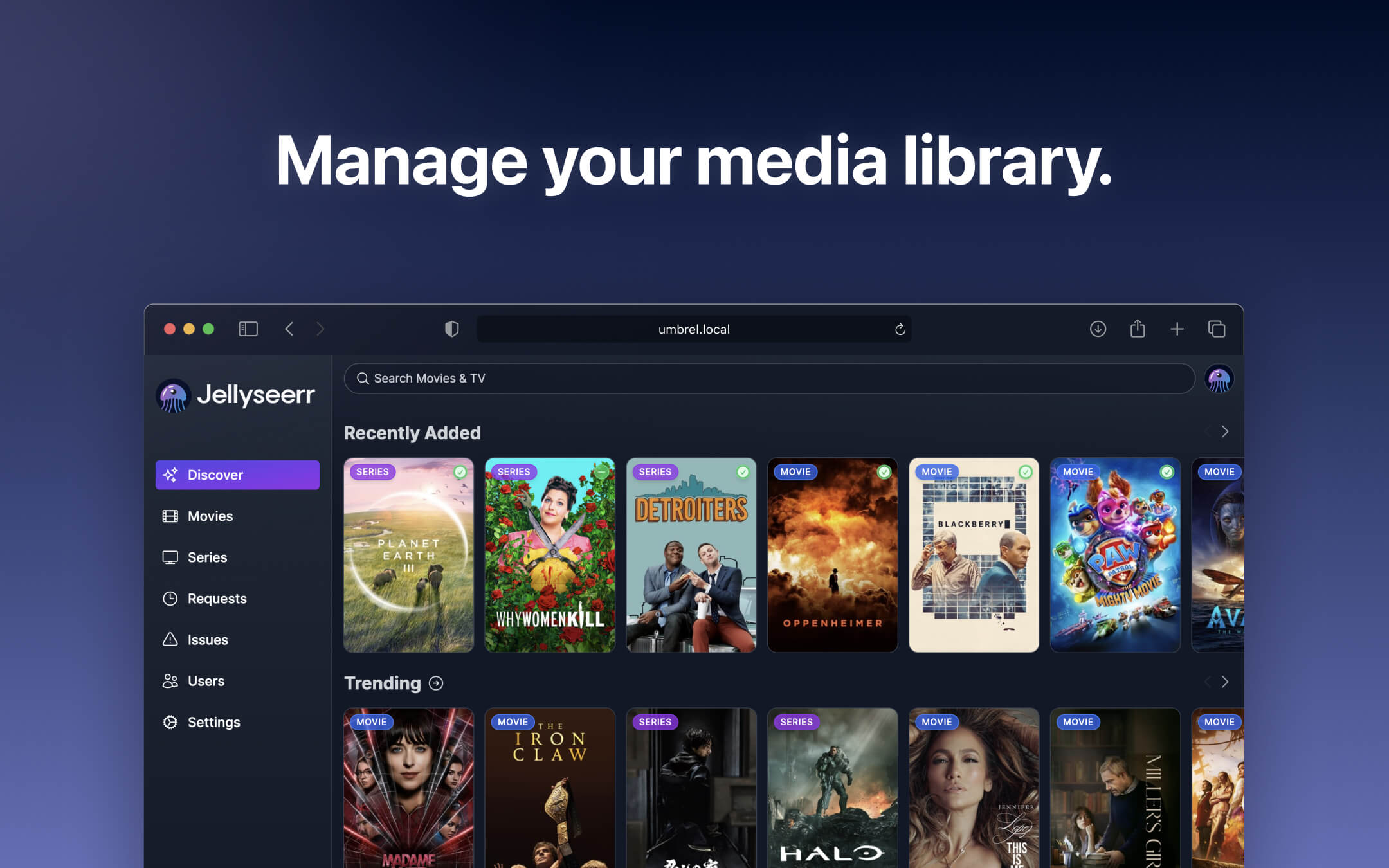 Jellyseerr screenshot 1