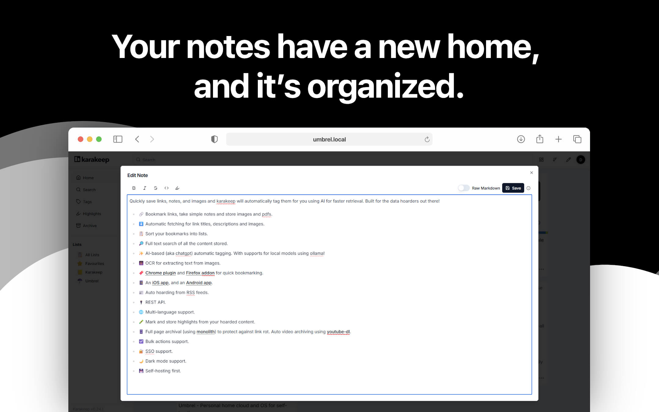 Karakeep screenshot 3