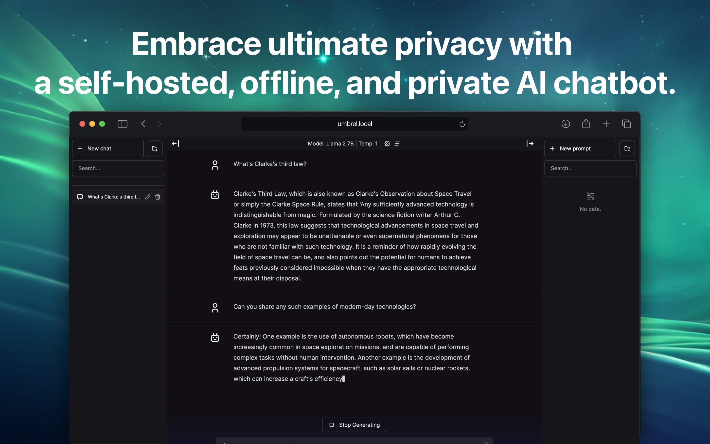 LlamaGPT screenshot 1