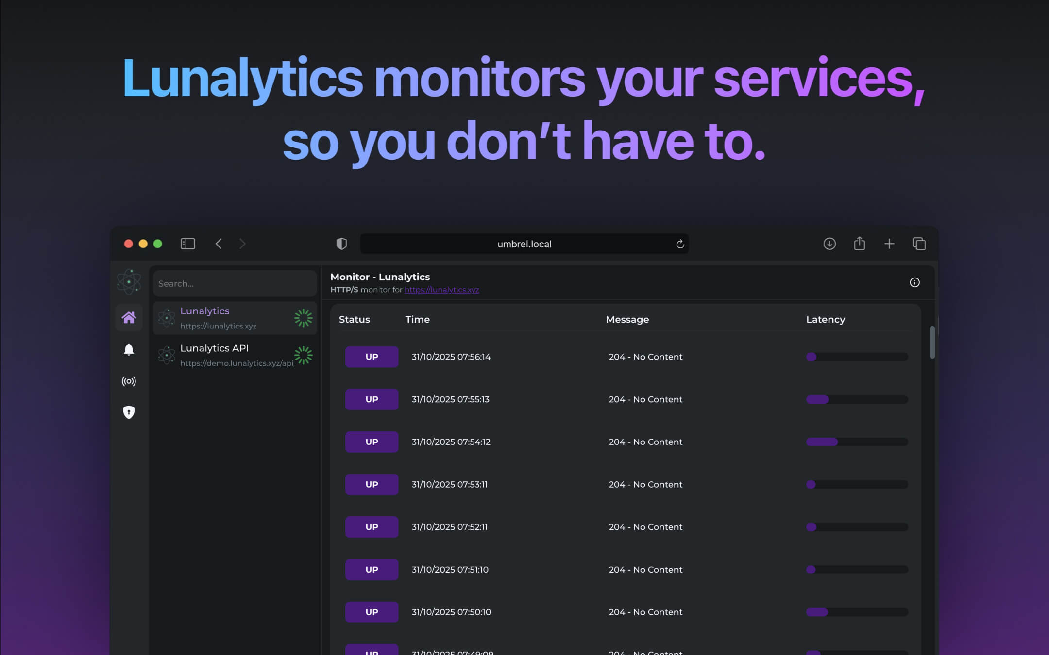 Lunalytics screenshot 2