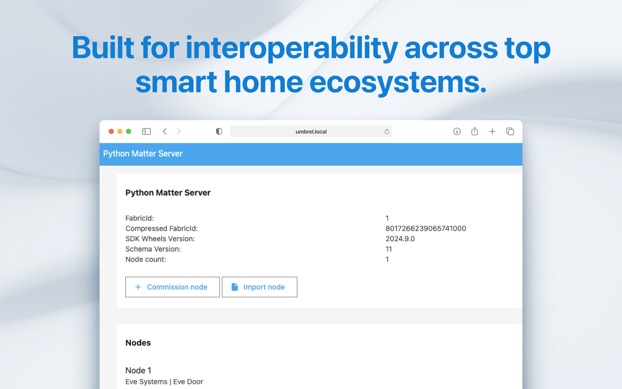 Matter Server screenshot 3