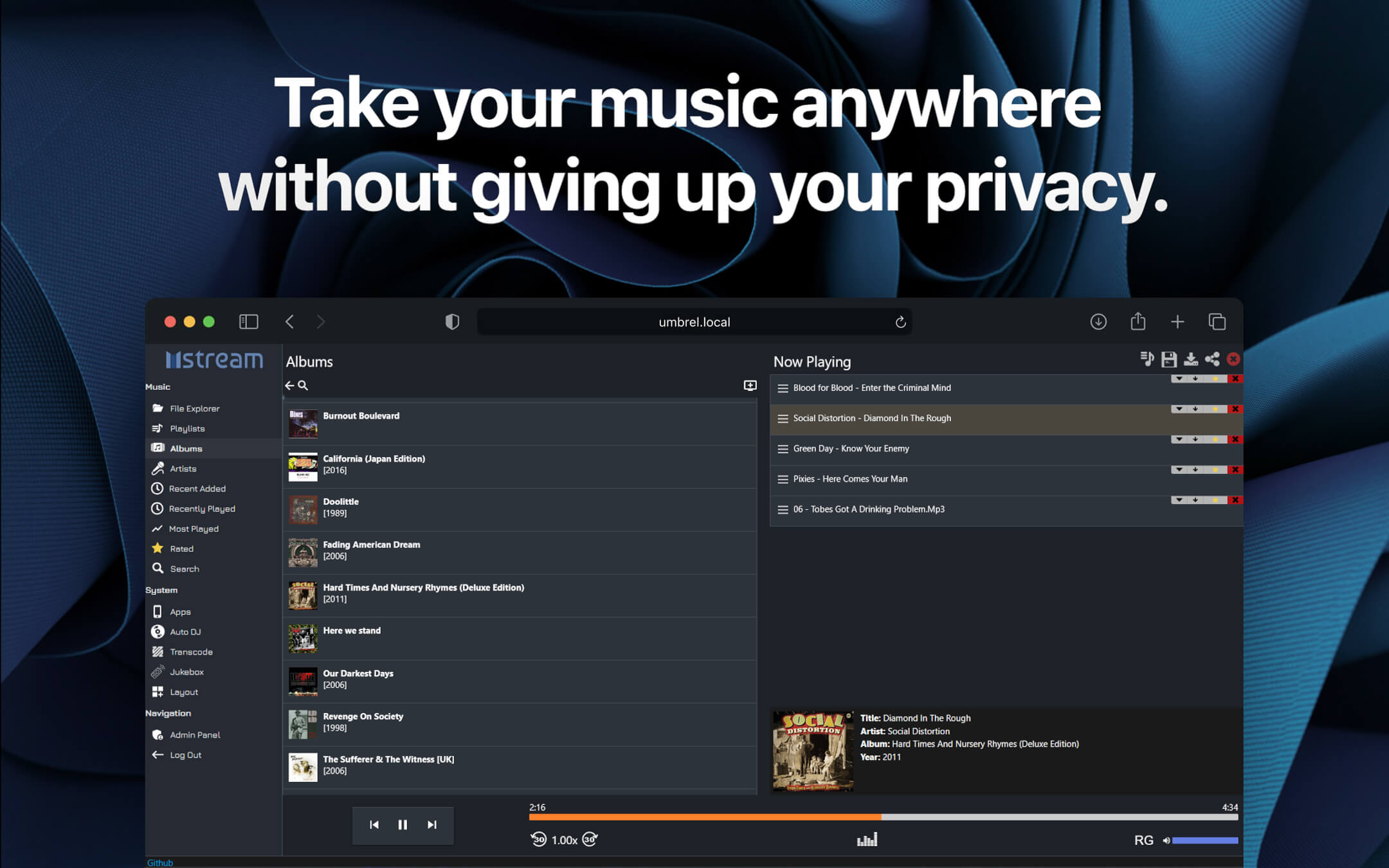 mStream screenshot 2