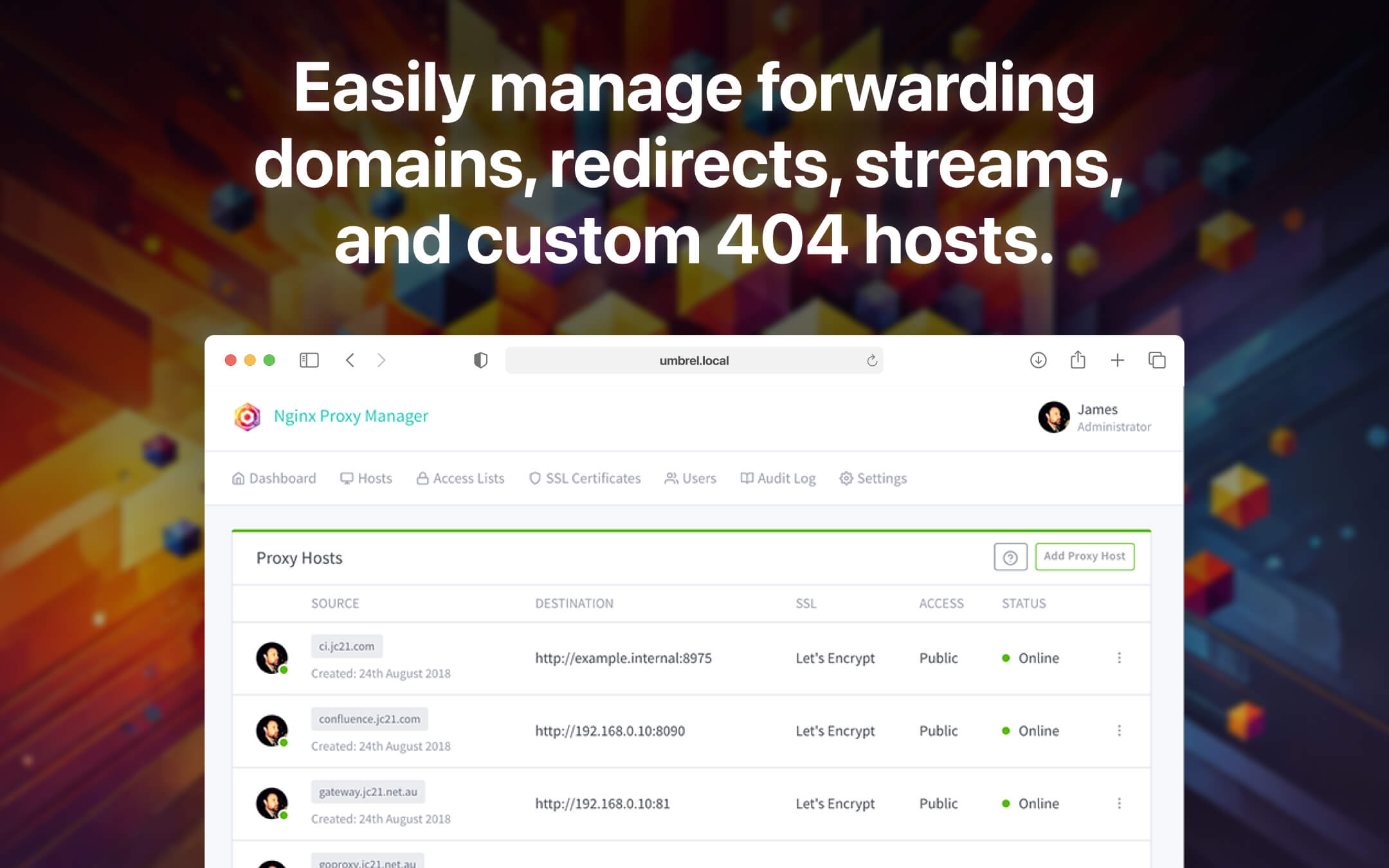 Nginx Proxy Manager screenshot 2