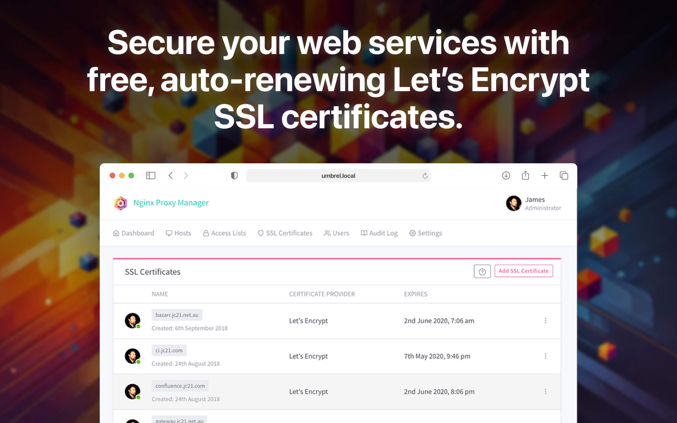 Nginx Proxy Manager screenshot 3