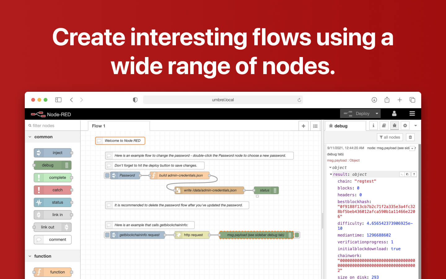 Node-RED (Bitcoin) screenshot 2