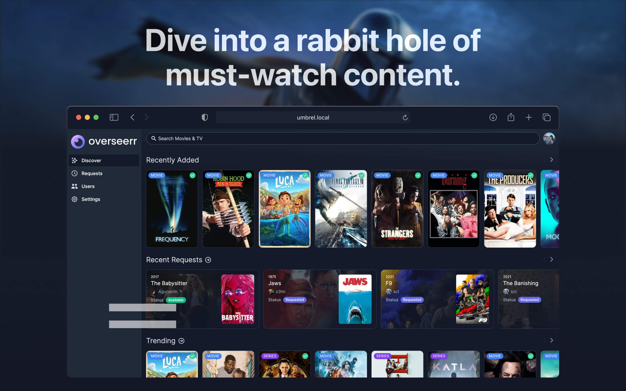 Overseerr screenshot 1