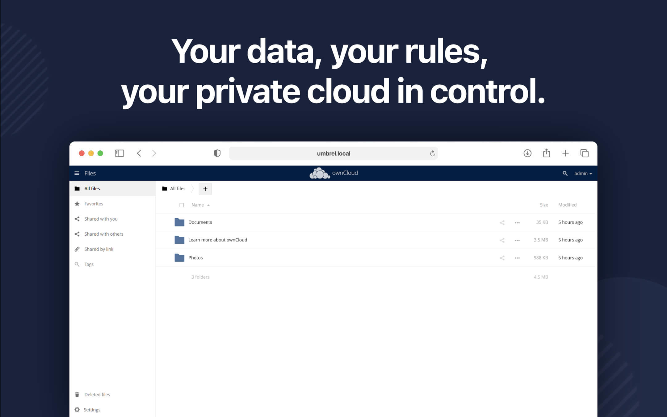 ownCloud screenshot 1
