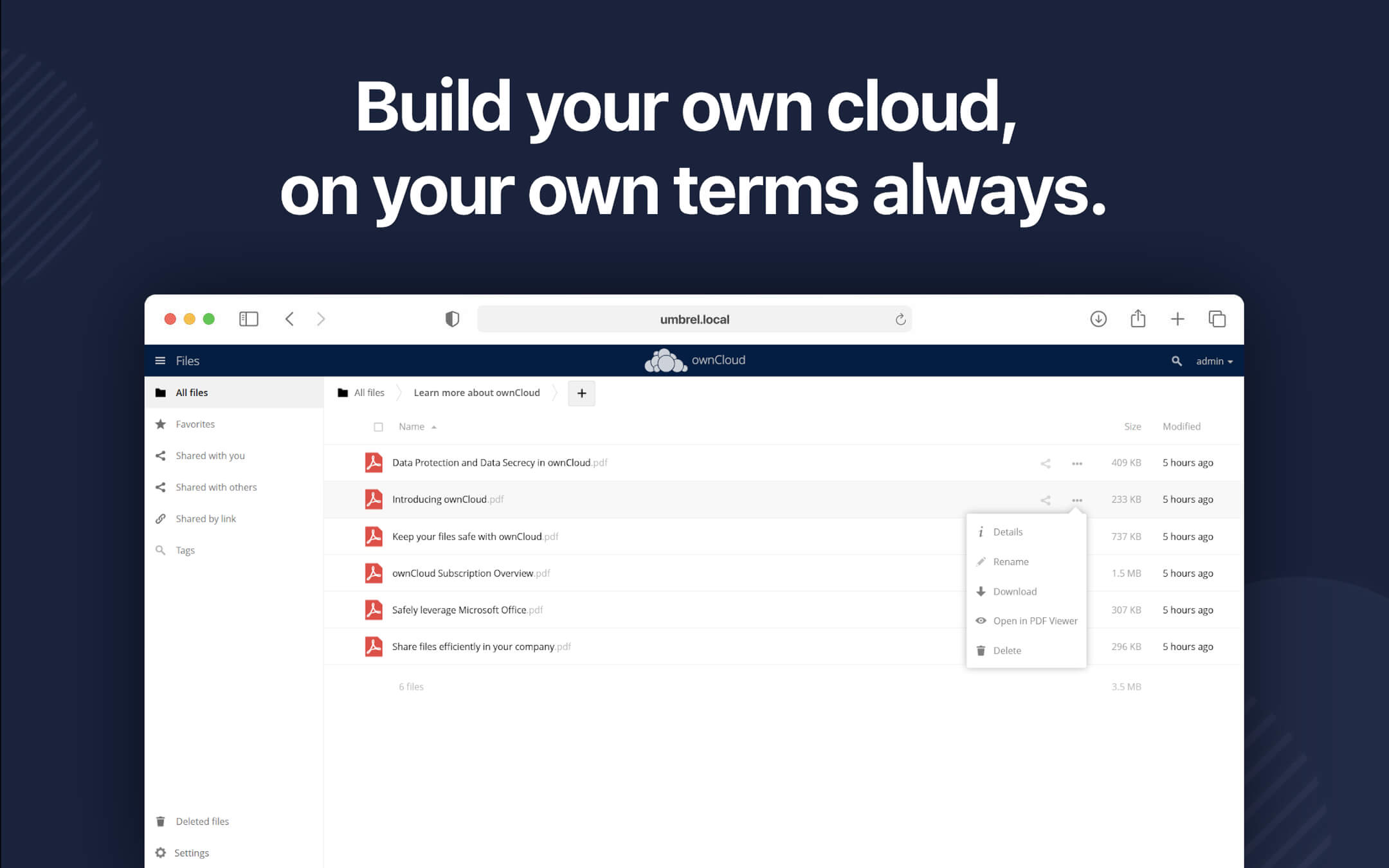 ownCloud screenshot 2