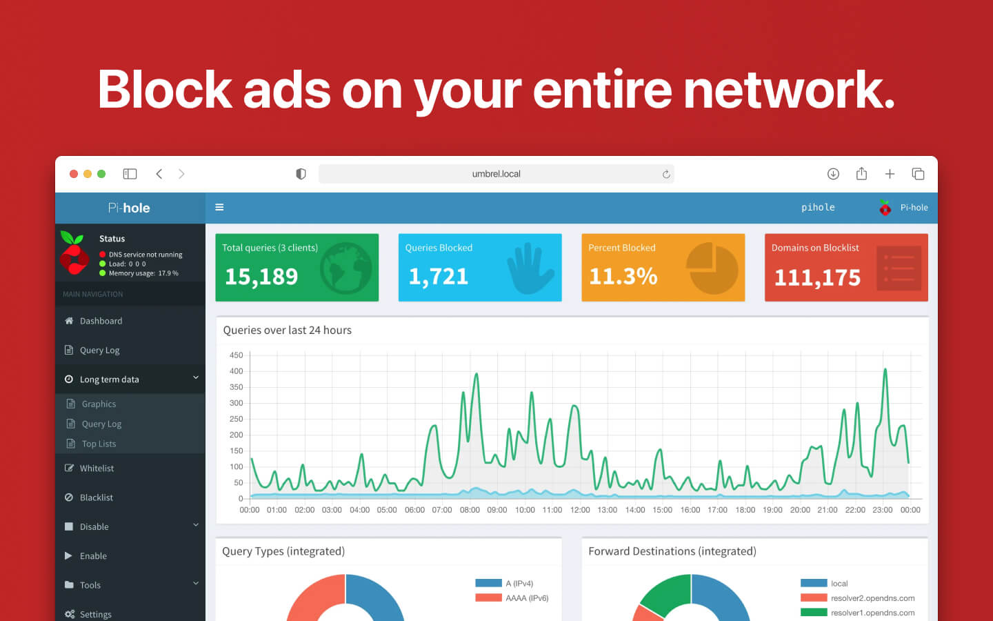 Pi-hole screenshot 1